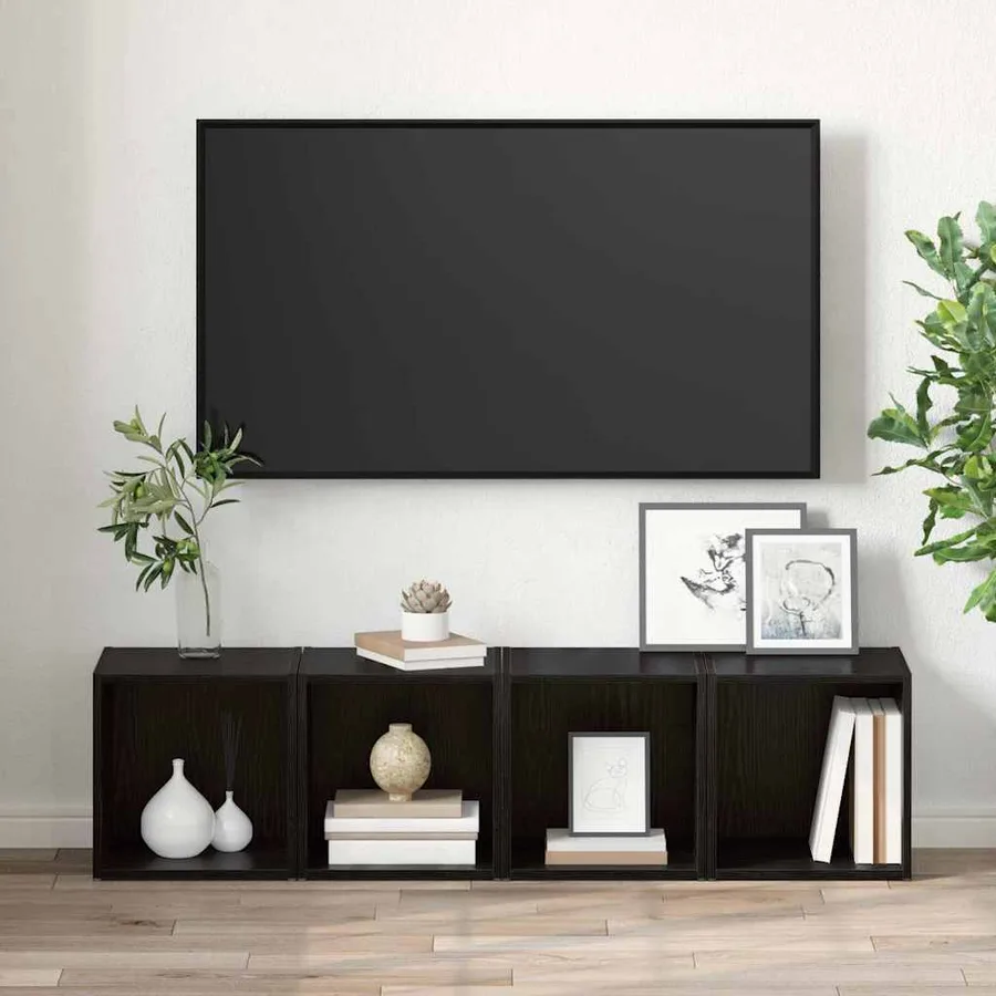 Ensemble meuble TV 2 pcs 37 x 35 x 37,5 cm Noir - 4