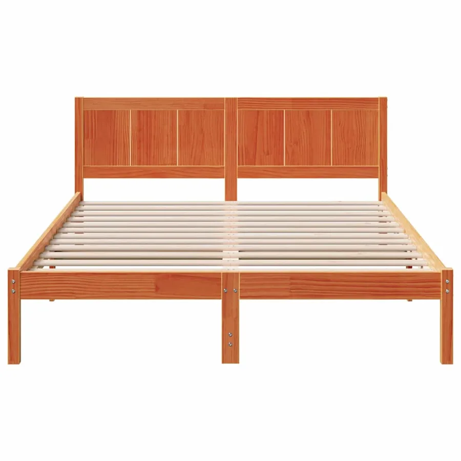 Cadre de lit Marron 140 x 200 cm Bois de pin massif - 5