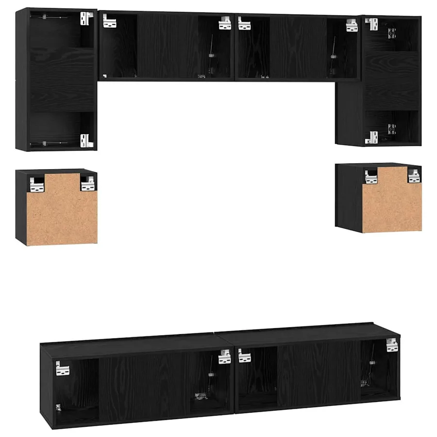 Ensemble meuble TV 8 pcs Chêne noir Bois d'ingénierie - 11