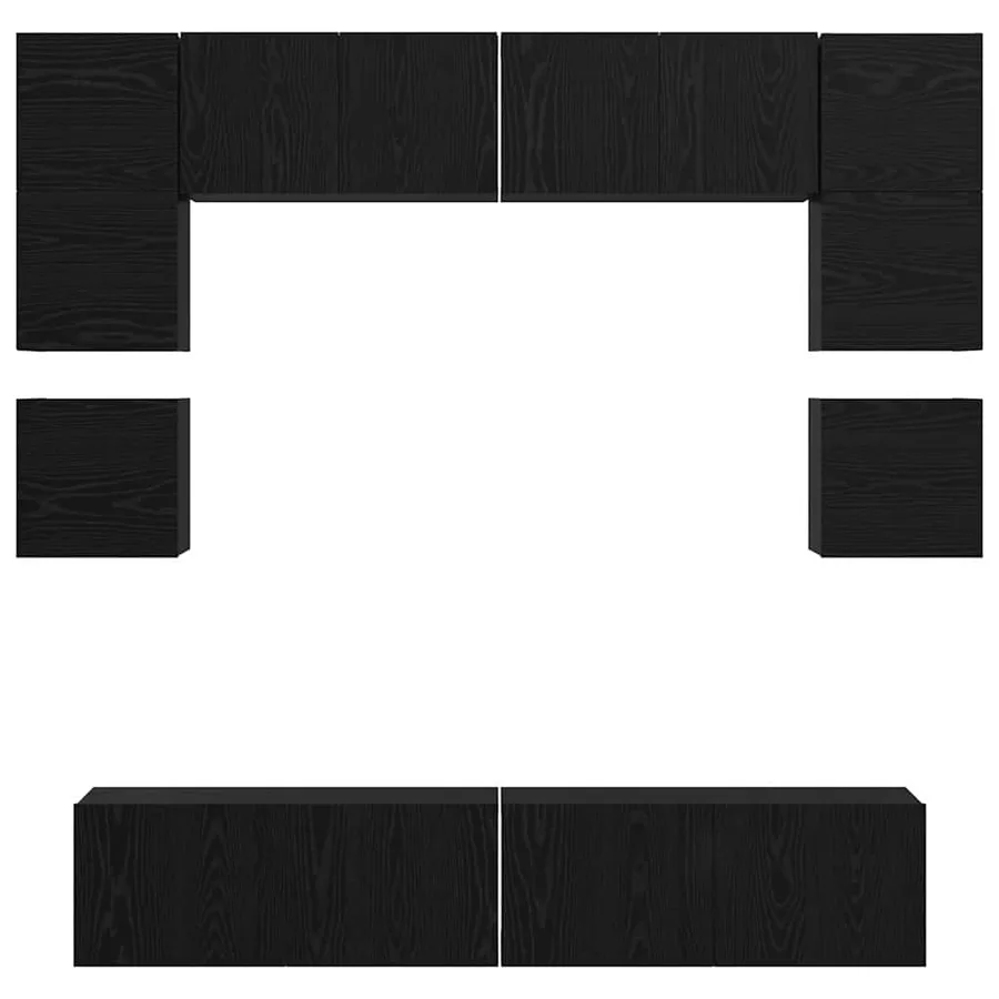 Ensemble meuble TV 8 pcs Chêne noir Bois d'ingénierie - 9