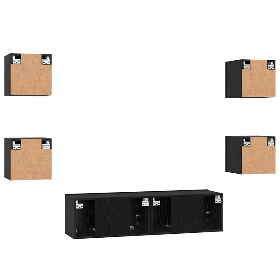 Ensemble meuble TV 6 pcs Chêne noir Bois d'ingénierie - 8