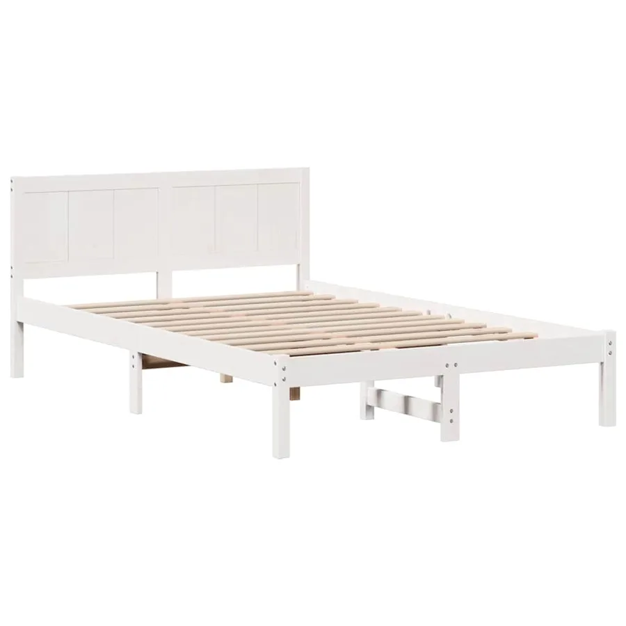 Cadre de lit Blanc 120 x 200 cm Bois de pin massif - 4