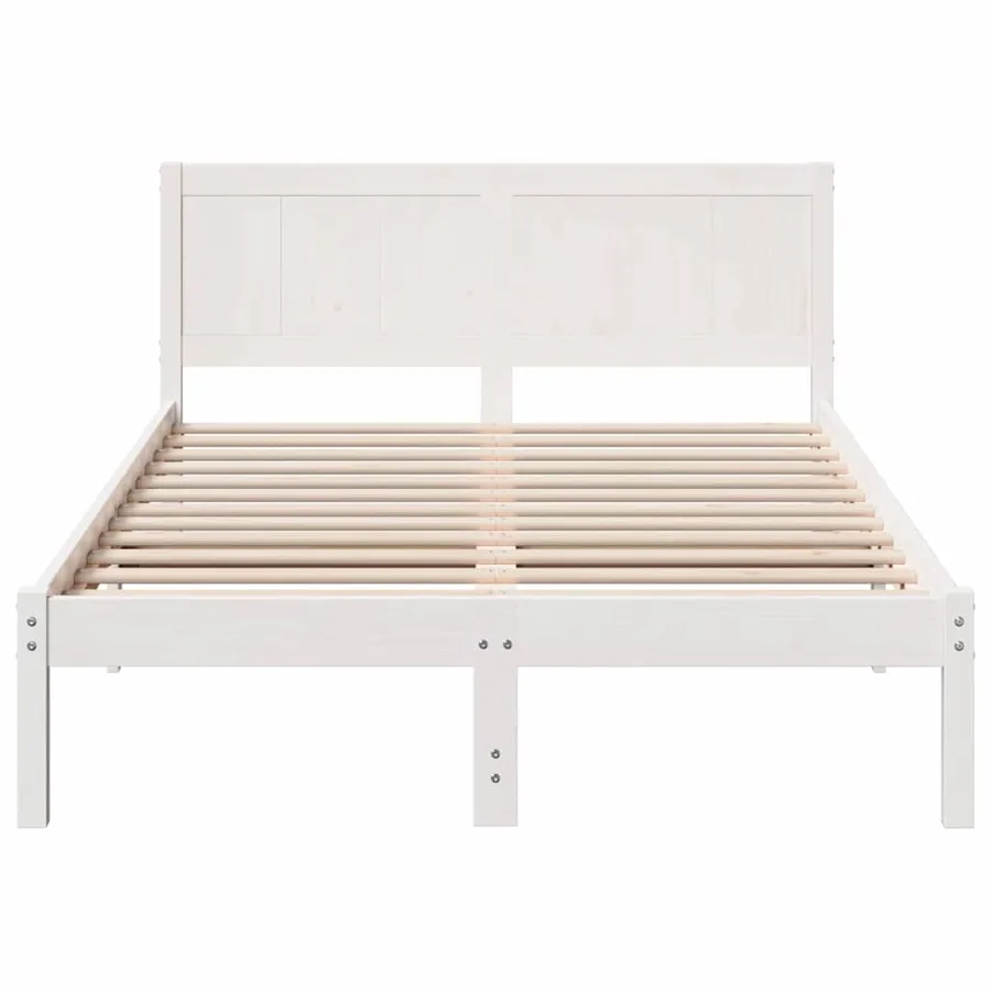 Cadre de lit Blanc 120 x 200 cm Bois de pin massif - 5