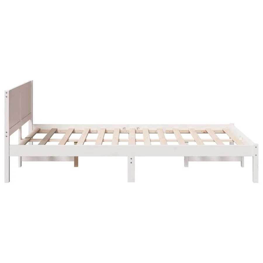 Cadre de lit Blanc 120 x 200 cm Bois de pin massif - 6