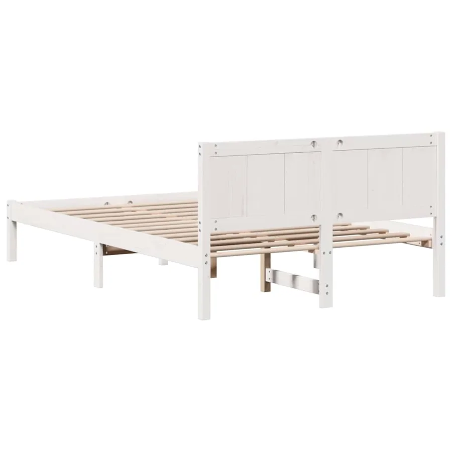 Cadre de lit Blanc 120 x 200 cm Bois de pin massif - 7