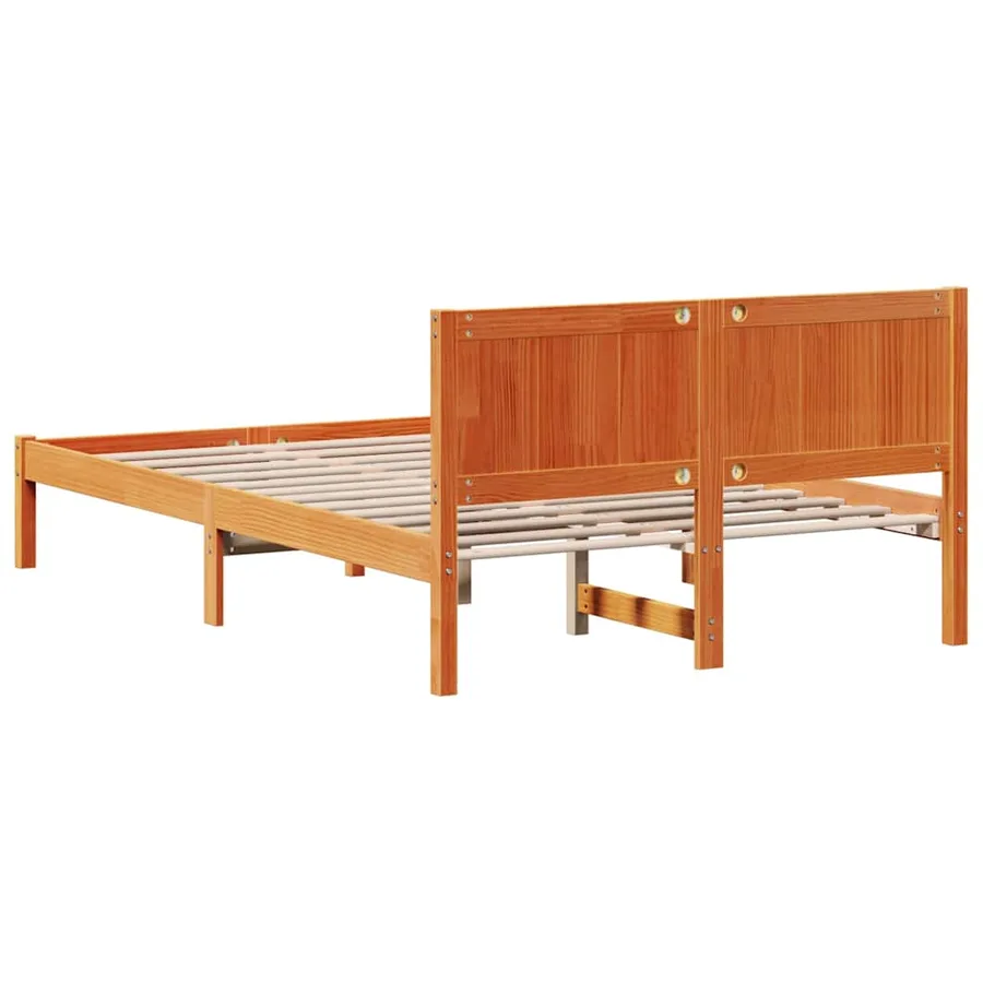 Cadre de lit Marron 135 x 190 cm Bois de pin massif - 7