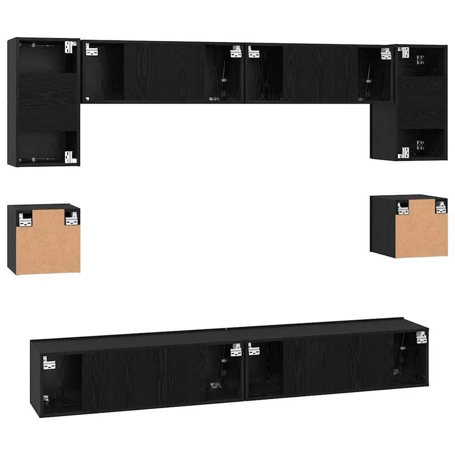 Ensemble meuble TV 8 pcs Chêne noir Bois d'ingénierie - 12