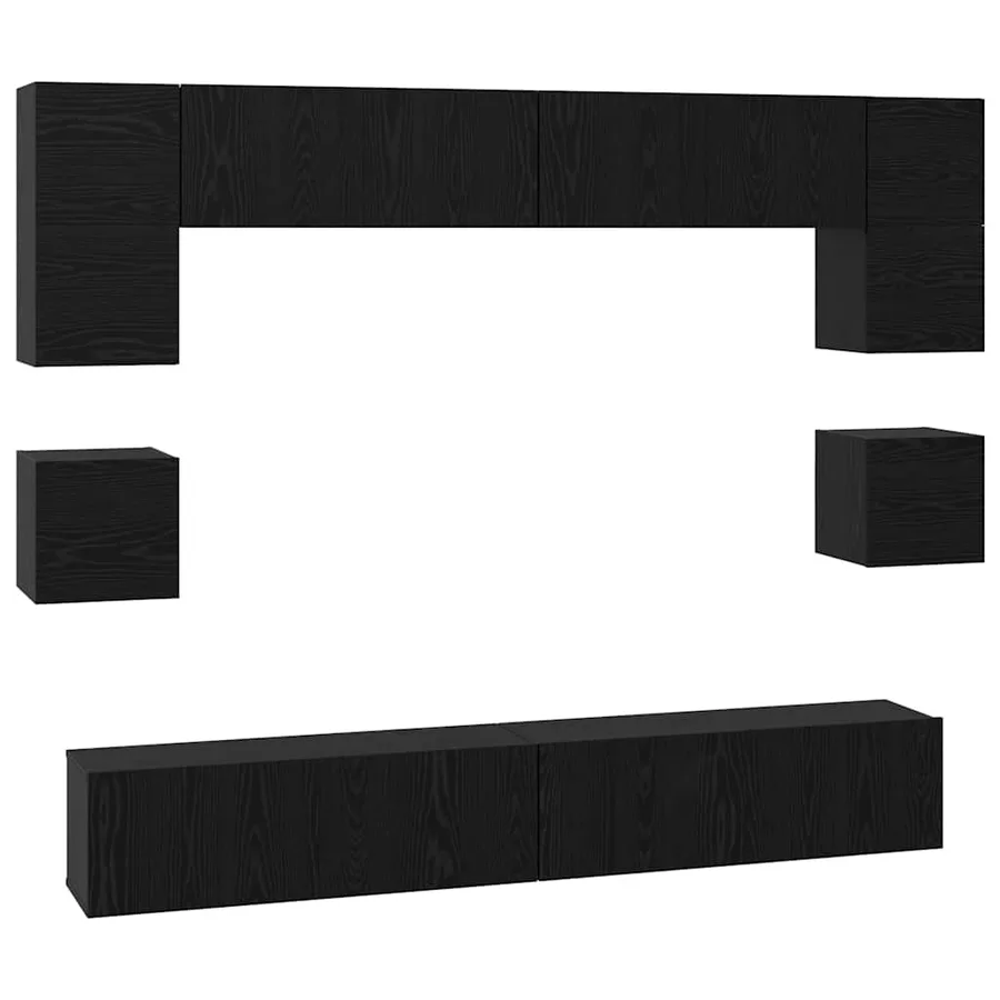 Ensemble meuble TV 8 pcs Chêne noir Bois d'ingénierie - 2