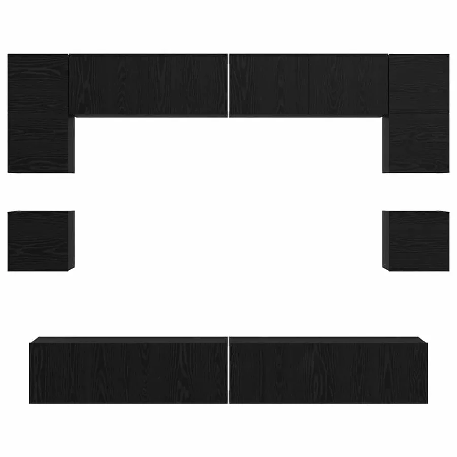 Ensemble meuble TV 8 pcs Chêne noir Bois d'ingénierie - 8