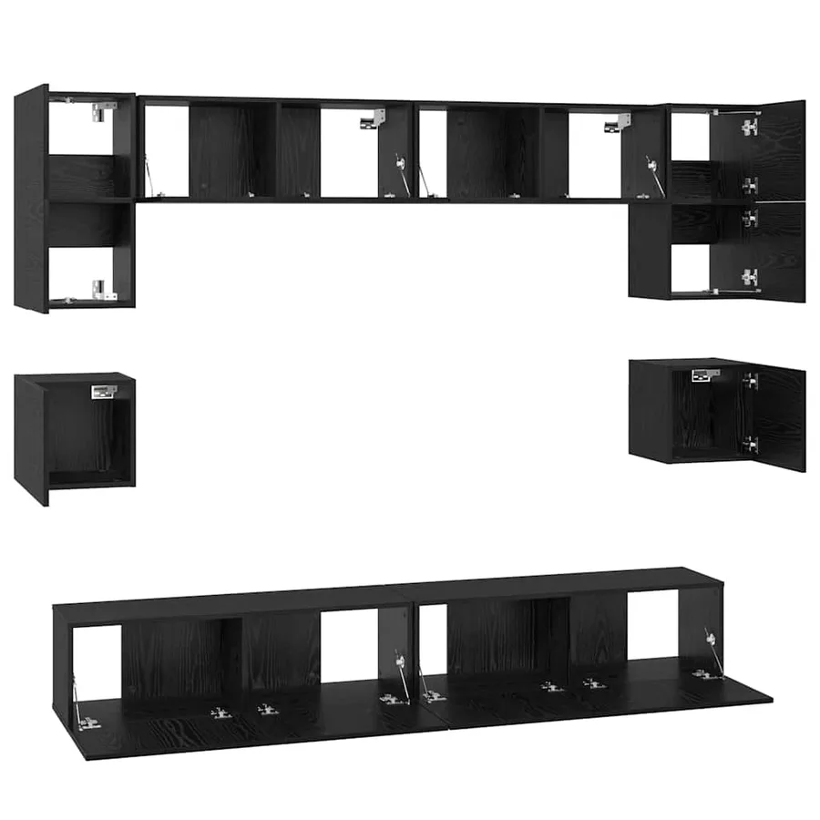 Ensemble meuble TV 8 pcs Chêne noir Bois d'ingénierie - 9