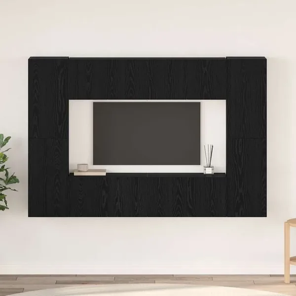 Ensemble meuble TV 8 pcs Chêne noir Bois d'ingénierie
