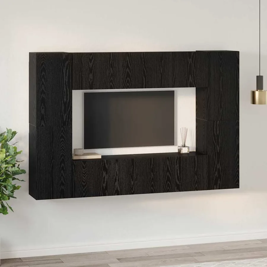 Ensemble meuble TV 8 pcs Chêne noir Bois d'ingénierie - 4