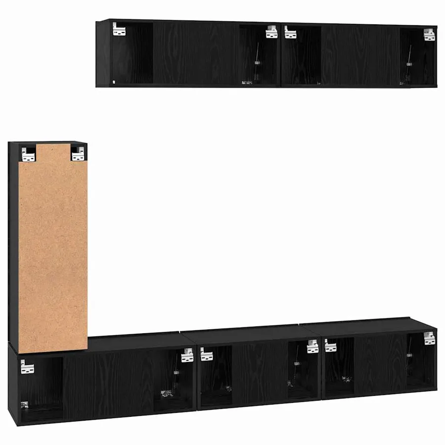 Ensemble meuble TV 6 pcs Chêne noir Bois d'ingénierie - 11