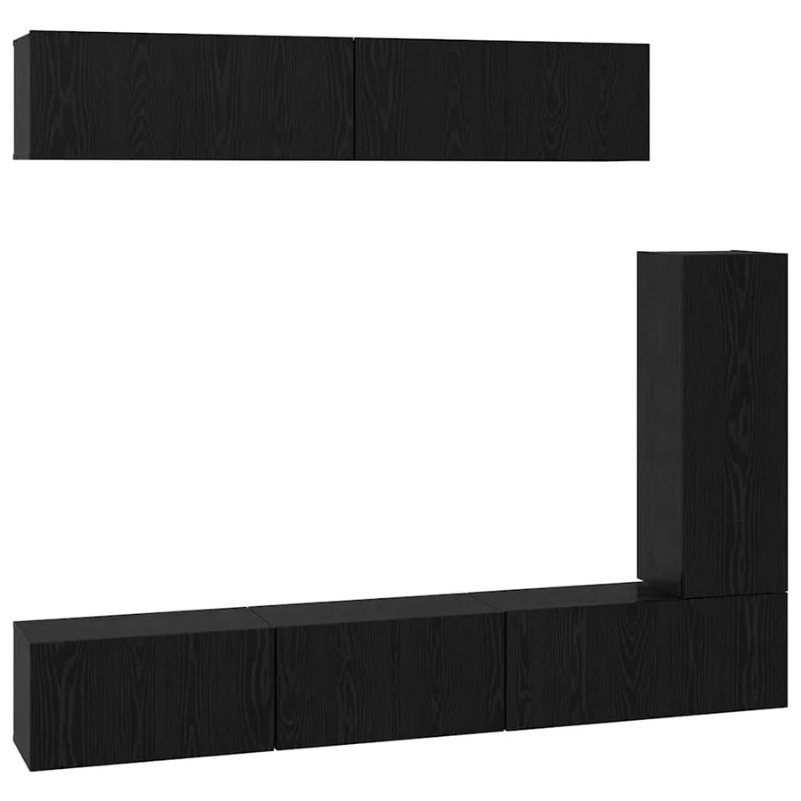 Ensemble meuble TV 6 pcs Chêne noir Bois d'ingénierie - 2