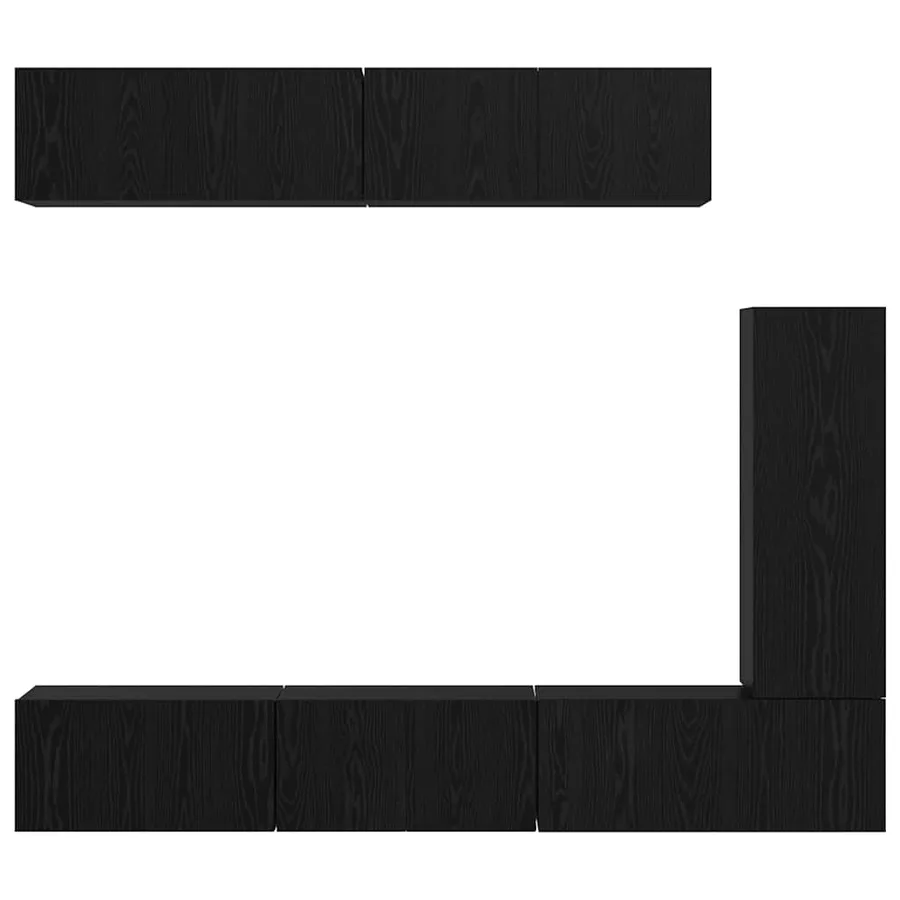Ensemble meuble TV 6 pcs Chêne noir Bois d'ingénierie - 9