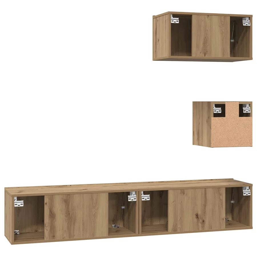 Ensemble meuble TV 3 pcs Chêne artisanal Bois d'ingénierie - 10