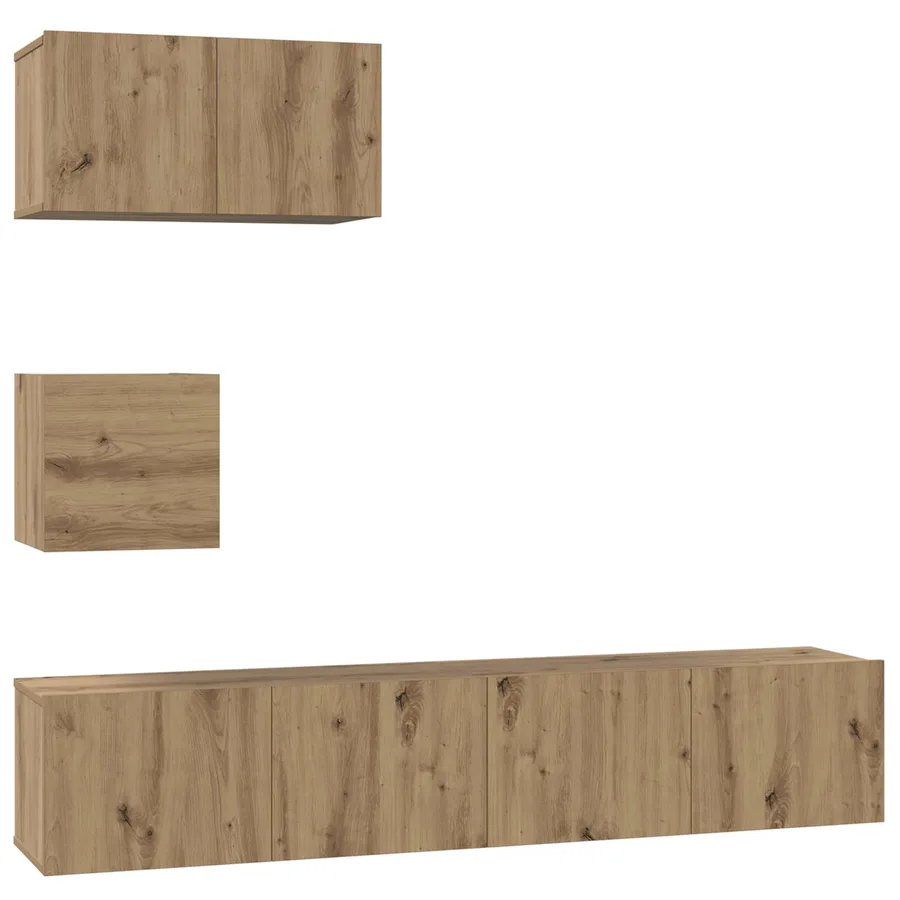 Ensemble meuble TV 3 pcs Chêne artisanal Bois d'ingénierie - 2