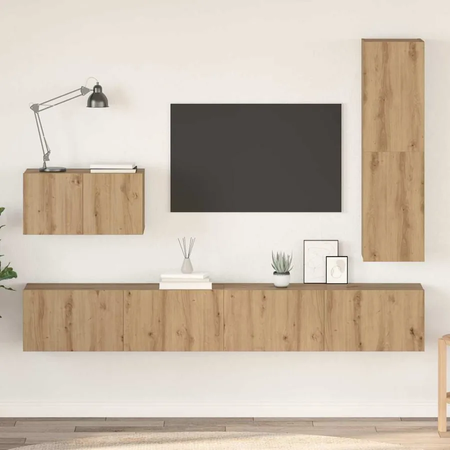 Ensemble meuble TV 4 pcs Chêne artisanal Bois d'ingénierie