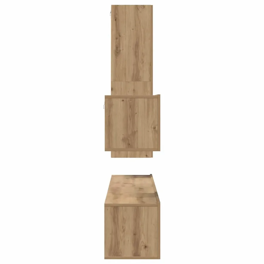 Ensemble meuble TV 4 pcs Chêne artisanal Bois d'ingénierie - 9