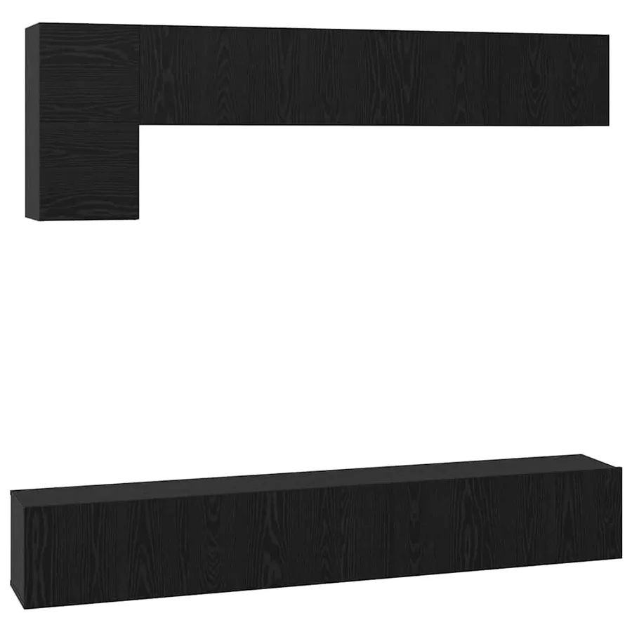 Ensemble meuble TV 5 pcs Chêne noir Bois d'ingénierie - 2