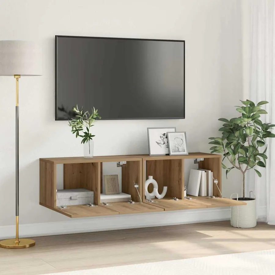 Ensemble meuble TV 2 pcs Marron Bois d'ingénierie