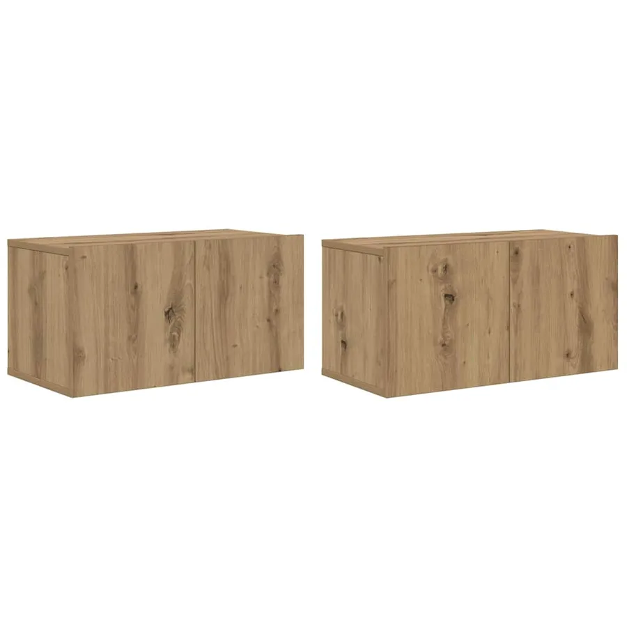 Ensemble meuble TV 2 pcs Marron Bois d'ingénierie - 2
