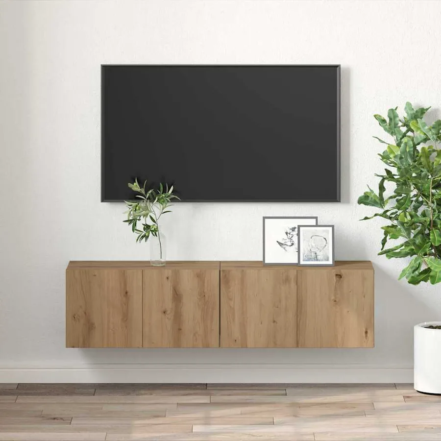 Ensemble meuble TV 2 pcs Marron Bois d'ingénierie - 4