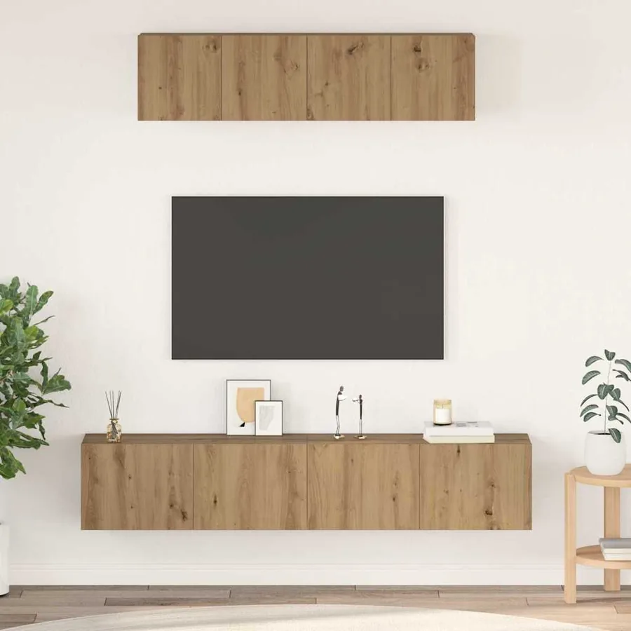Ensemble meuble TV 4 pcs Chêne artisanal Bois d'ingénierie