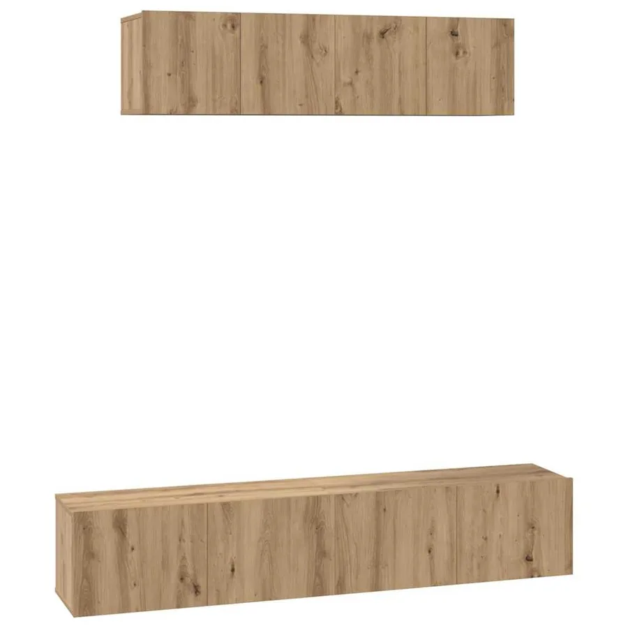 Ensemble meuble TV 4 pcs Chêne artisanal Bois d'ingénierie - 2