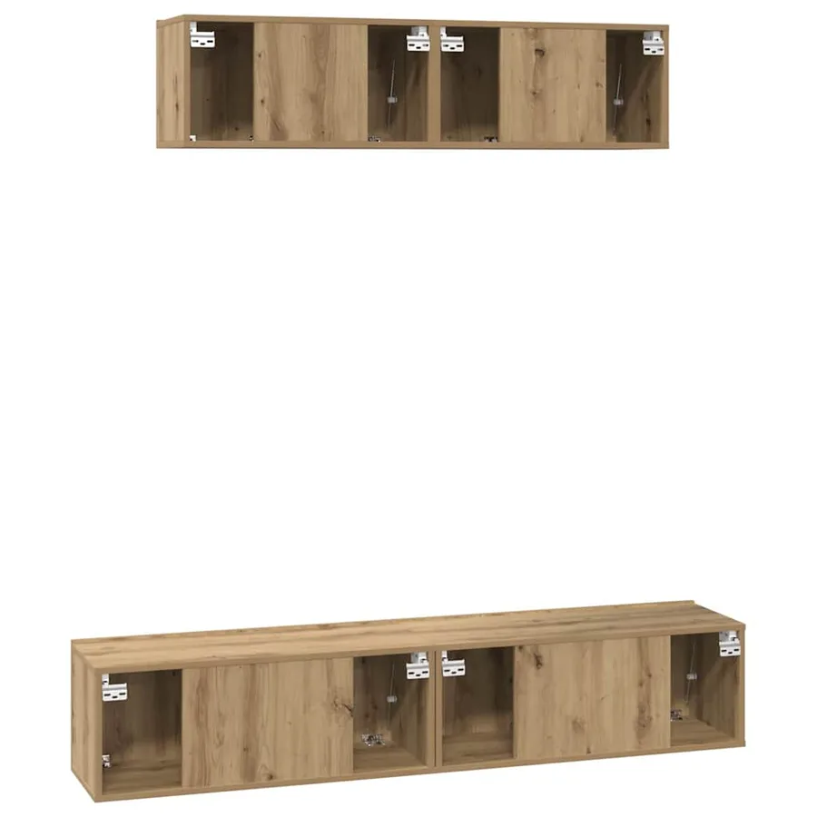 Ensemble meuble TV 4 pcs Chêne artisanal Bois d'ingénierie - 9