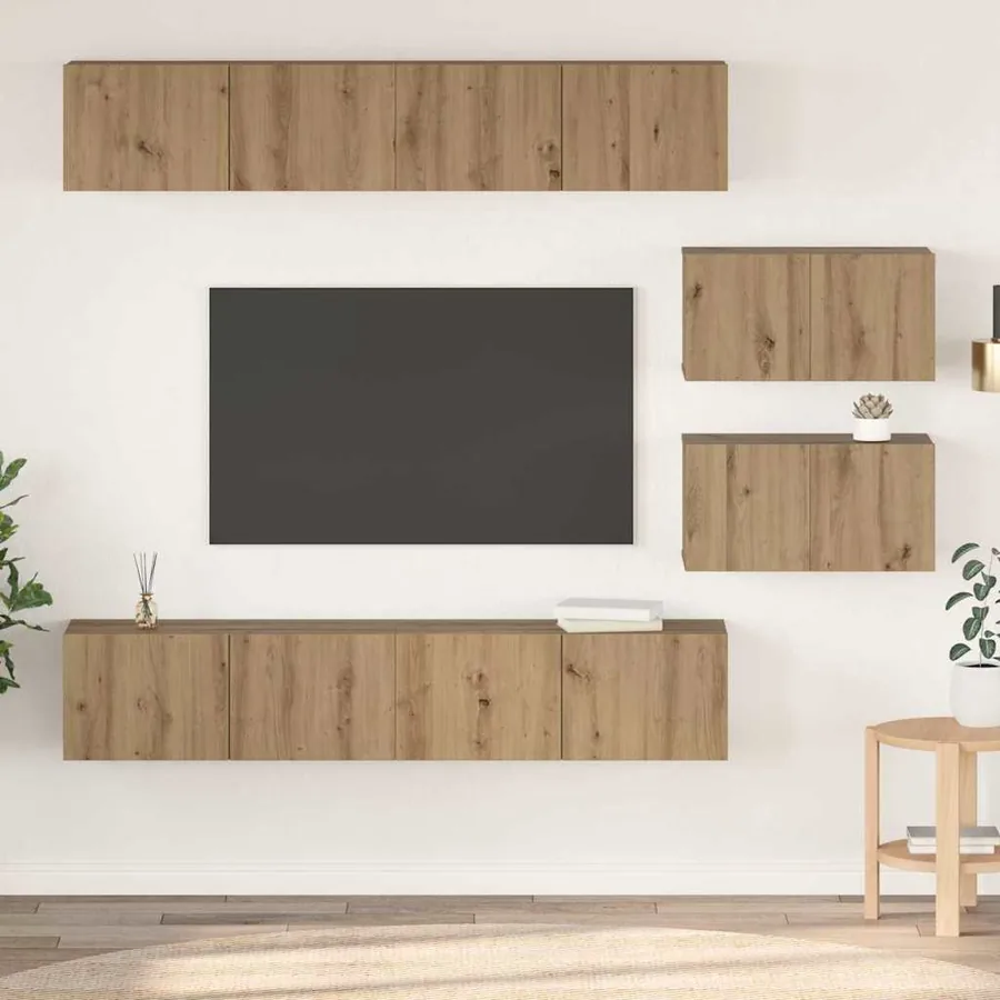 Ensemble meuble TV 6 pcs Chêne artisanal Bois d'ingénierie