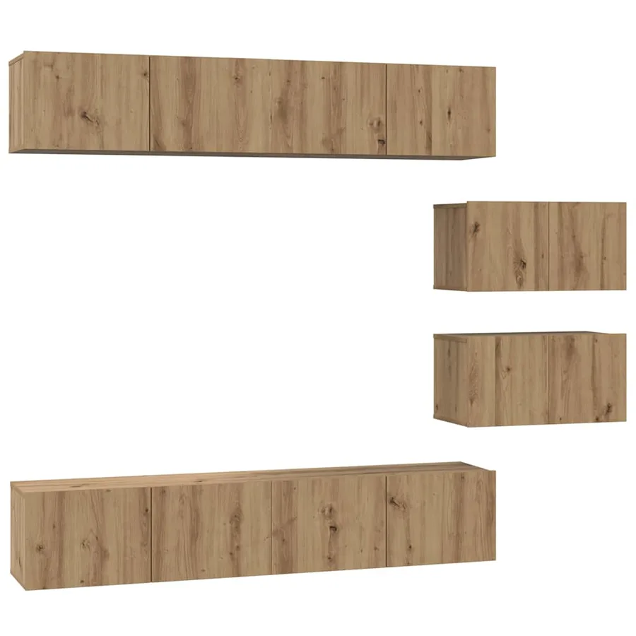 Ensemble meuble TV 6 pcs Chêne artisanal Bois d'ingénierie - 2