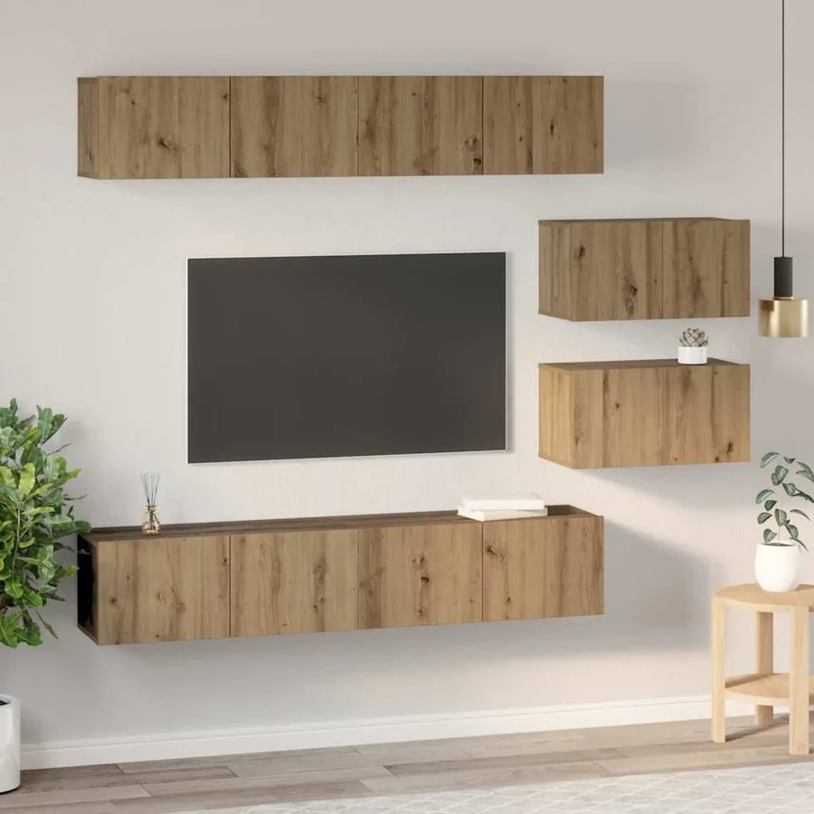 Ensemble meuble TV 6 pcs Chêne artisanal Bois d'ingénierie - 4