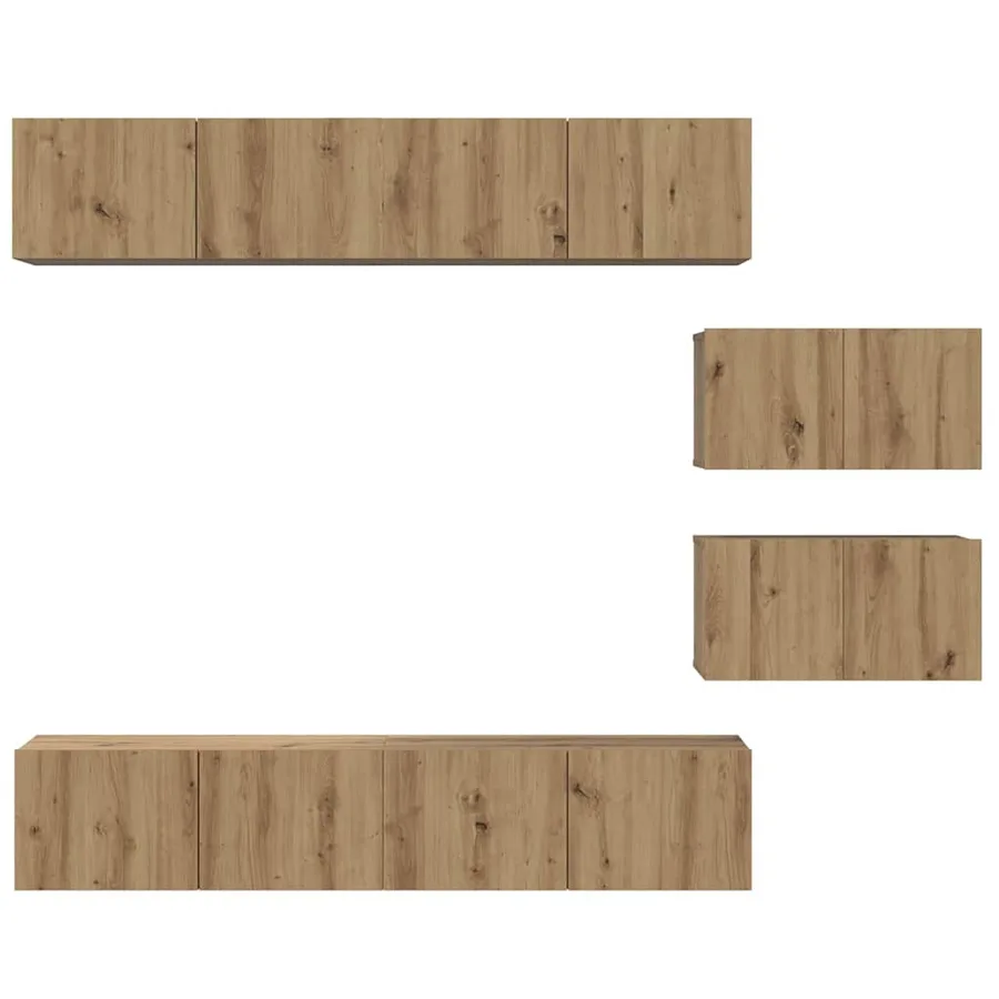 Ensemble meuble TV 6 pcs Chêne artisanal Bois d'ingénierie - 7