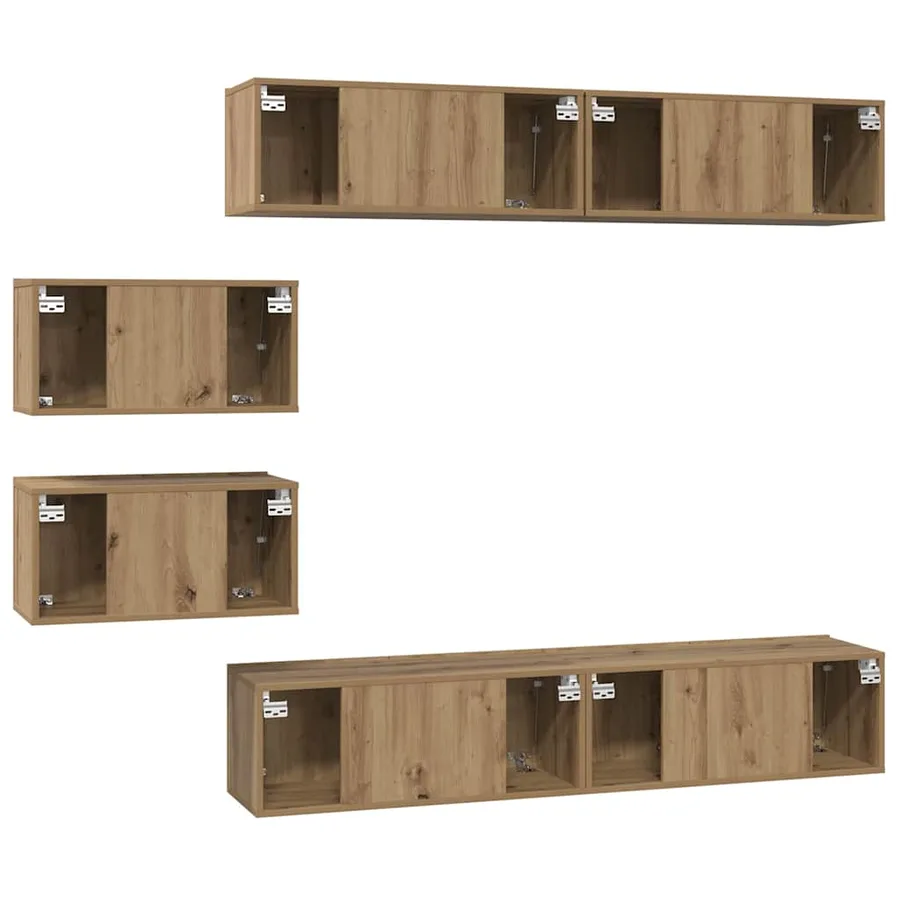 Ensemble meuble TV 6 pcs Chêne artisanal Bois d'ingénierie - 9