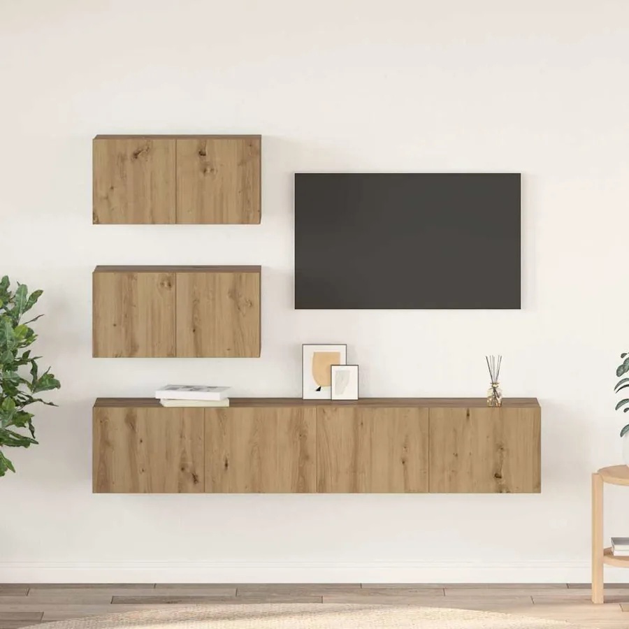 Ensemble meuble TV 4 pcs Chêne artisanal Bois d'ingénierie