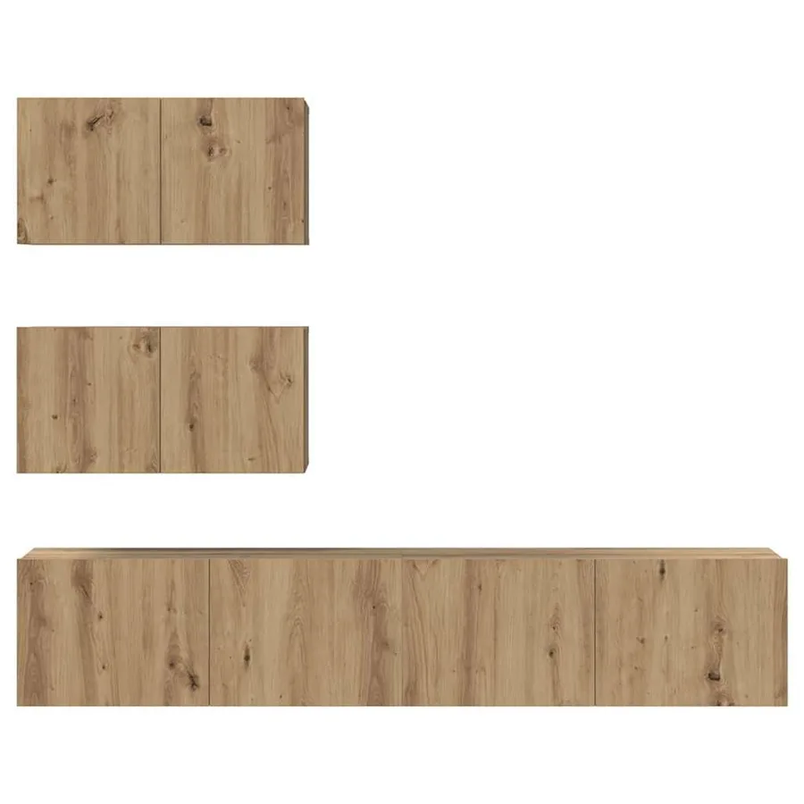 Ensemble meuble TV 4 pcs Chêne artisanal Bois d'ingénierie - 7