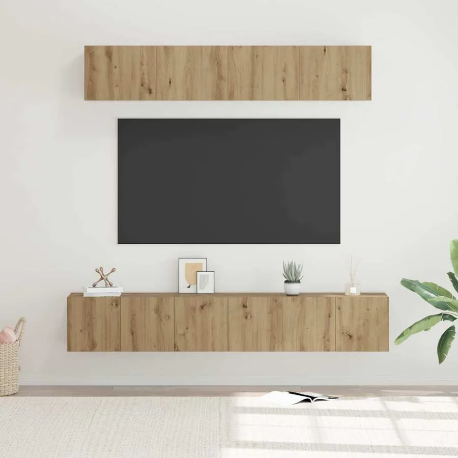 Ensemble meuble TV 5 pcs Chêne artisanal Bois d'ingénierie