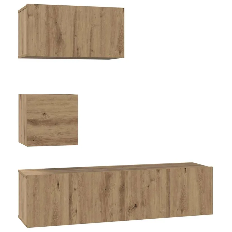 Ensemble meuble TV 4 pcs Chêne artisanal Bois d'ingénierie - 2