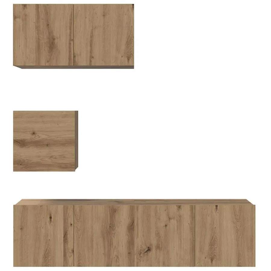 Ensemble meuble TV 4 pcs Chêne artisanal Bois d'ingénierie - 7