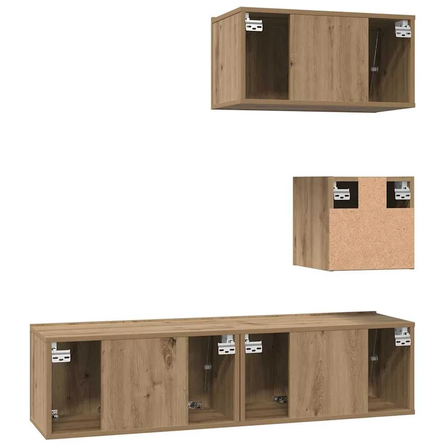 Ensemble meuble TV 4 pcs Chêne artisanal Bois d'ingénierie - 9