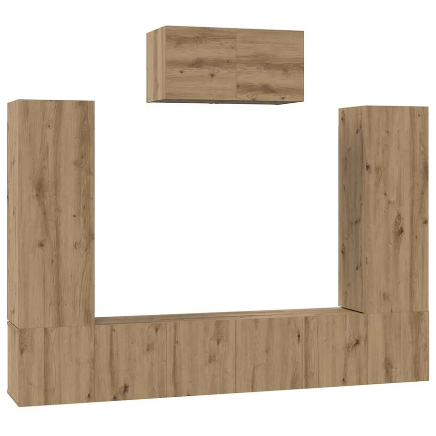 Ensemble meuble TV 7 pcs Chêne artisanal Bois d'ingénierie - 2