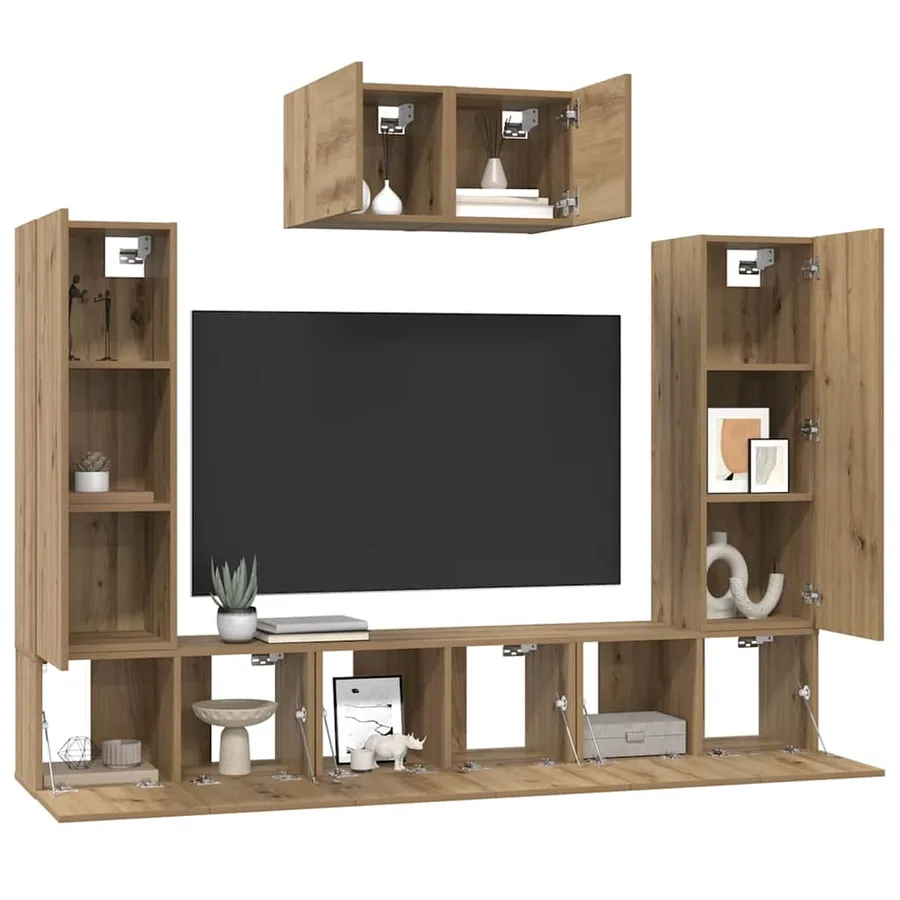 Ensemble meuble TV 7 pcs Chêne artisanal Bois d'ingénierie - 3