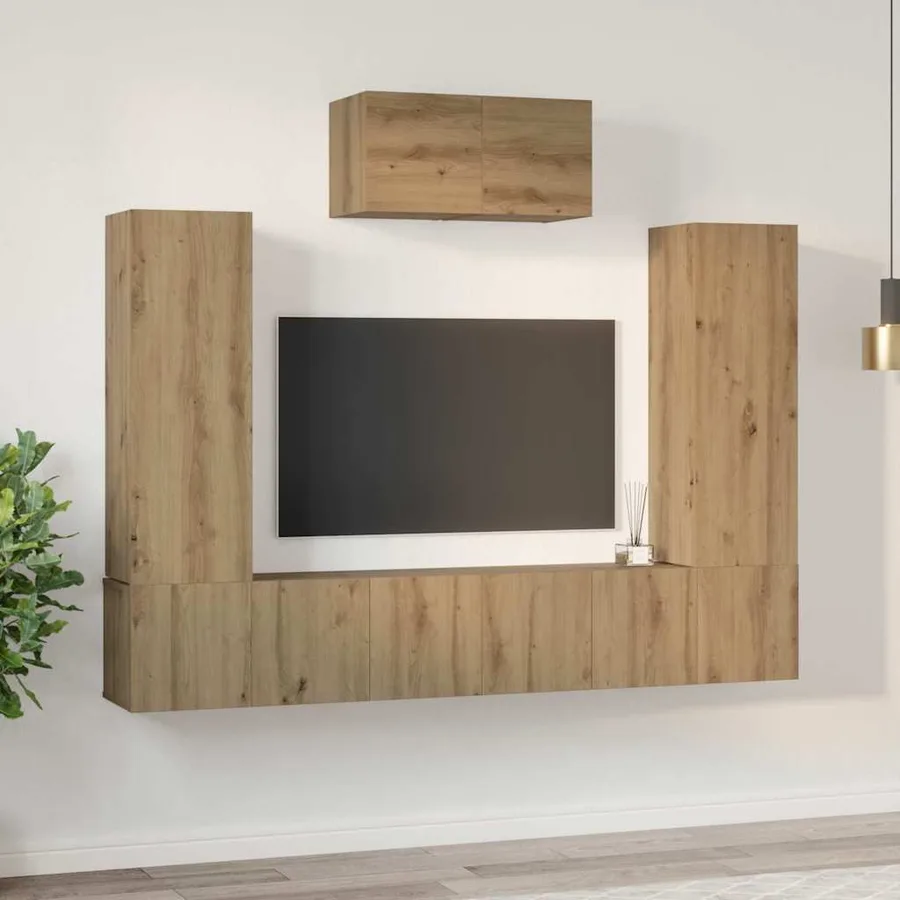 Ensemble meuble TV 7 pcs Chêne artisanal Bois d'ingénierie - 4