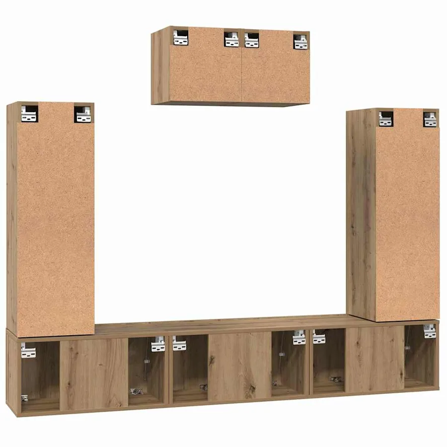 Ensemble meuble TV 7 pcs Chêne artisanal Bois d'ingénierie - 9
