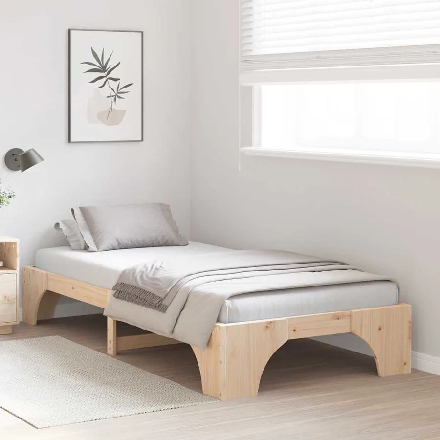 Cadre de lit Naturel 80 x 200 cm Pin massif - 3