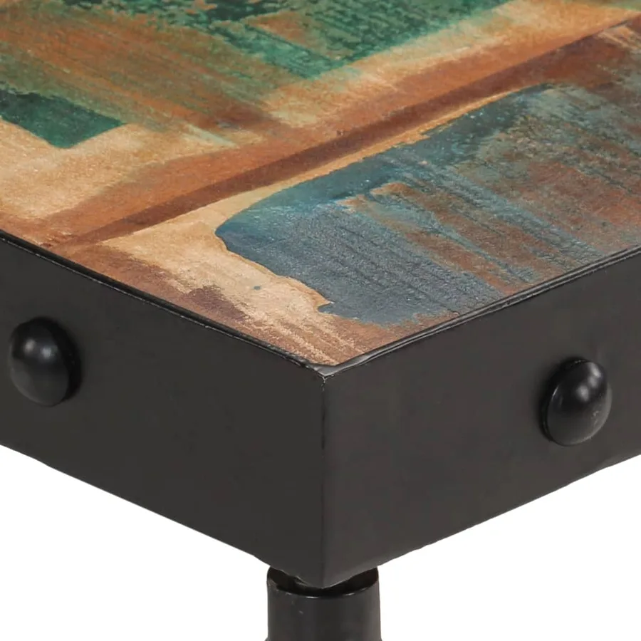 Table basse roulettes bois de récupération massif 100x55x26 cm - 5