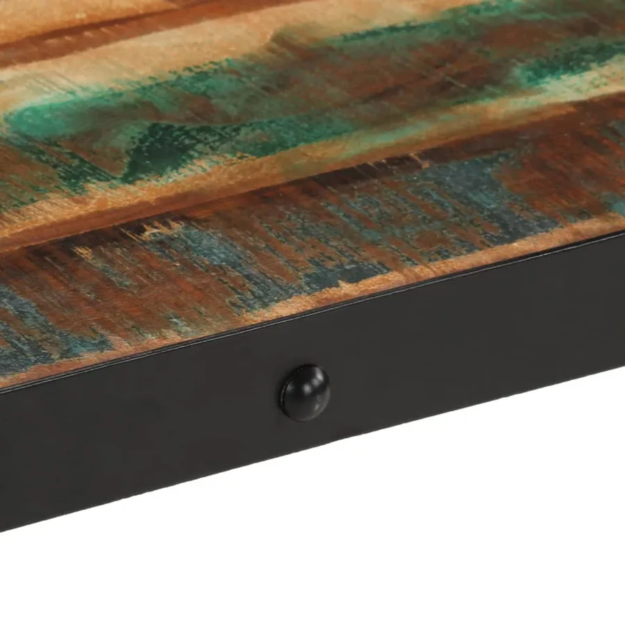 Table basse roulettes bois de récupération massif 100x55x26 cm - 7
