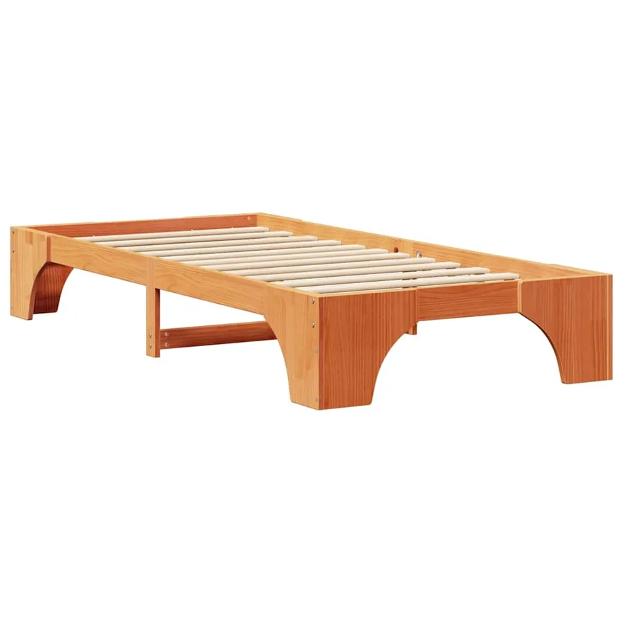 Cadre de lit Brun cire 75 x 190 cm Pin massif - 7
