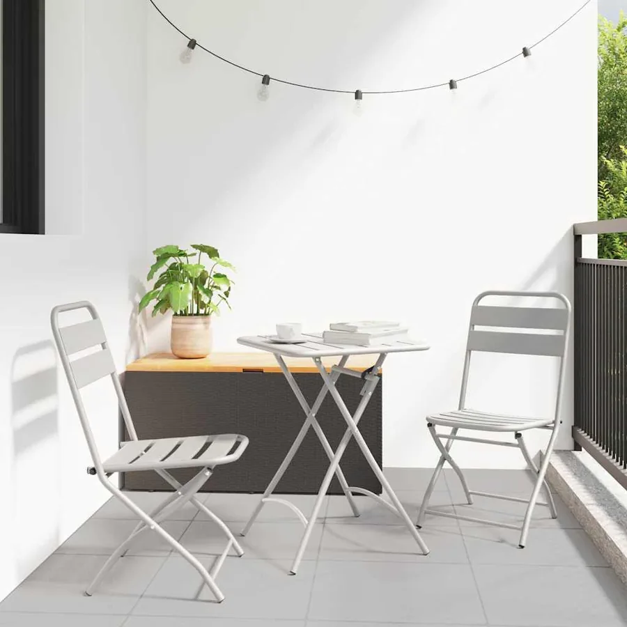 Chaise de jardin pliante 2 pcs Beige 42 x 52 x 82 cm